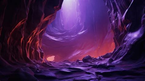 Premium AI Image | Purple glowing cave fantasy background