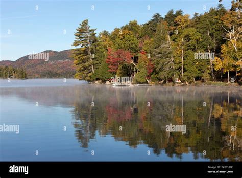 Fall Foliage Blue Mountain Lake Adirondacks New York Stock Photo Alamy