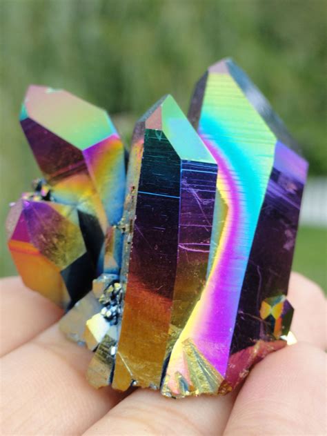 Gorgeous Flashy Titanium Quartz Cluster Etsy Australia Minerals And