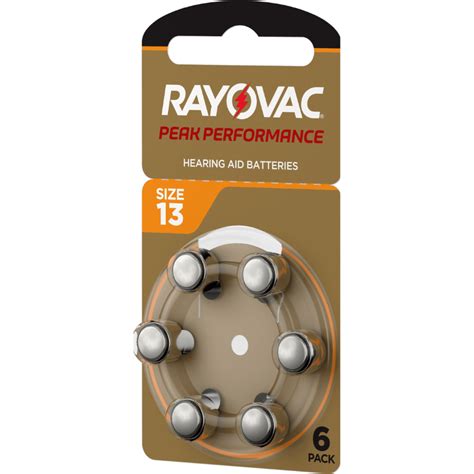 Cells X Rayovac Peak Size Hearing Aid Batteries Pr Zinc Air