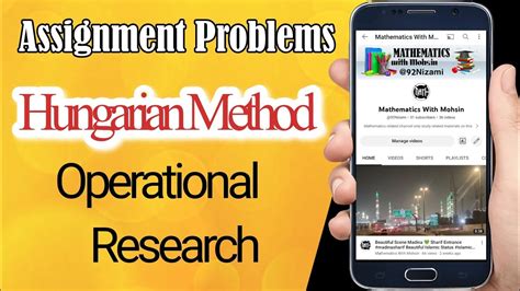 Assignment Problems In Operational Research Hungarian Method For