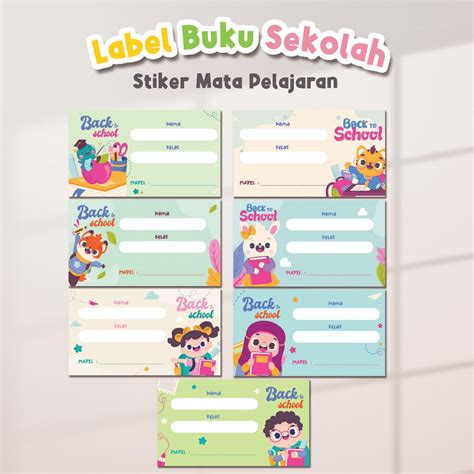 Jual Stiker Label Buku Pelajaran Sekolah Custom Nama Stiker Mata