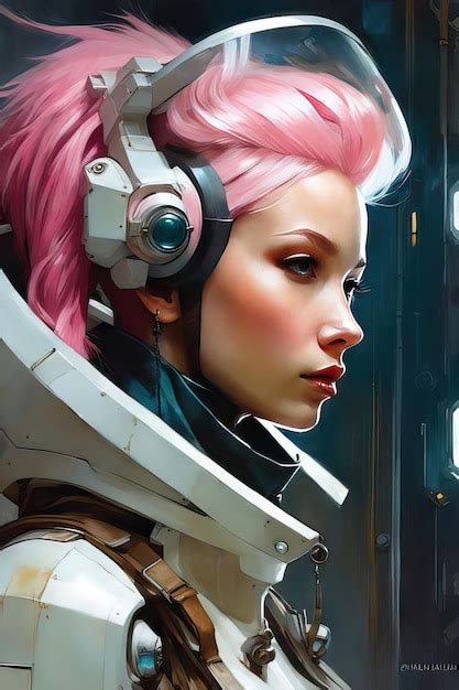 Premium AI Image Futuristic Woman Portrait With Cyberpunk Vibe