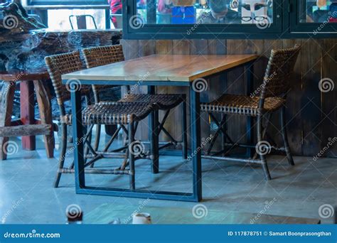 Wooden Tables And Chairs Stock Image Image Of Design 117878751