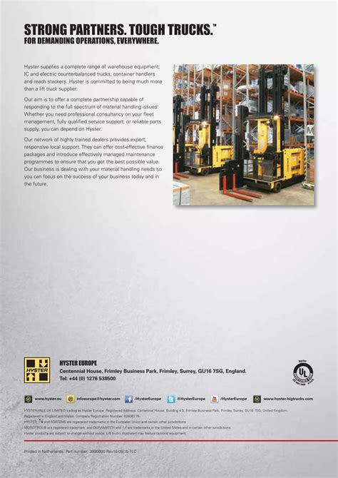 Complete Hyster Range Brochure Pdf