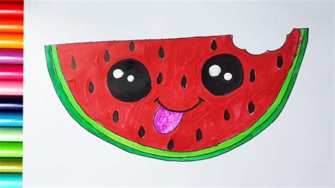 Draw A Cute Watermelon Step By Step How To Draw A Watermelon Slice