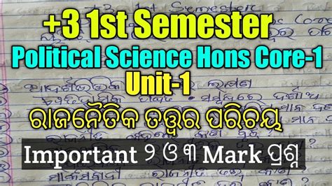 3 1st Semester Political Science Hons Core 1 Unit 1 Important 2