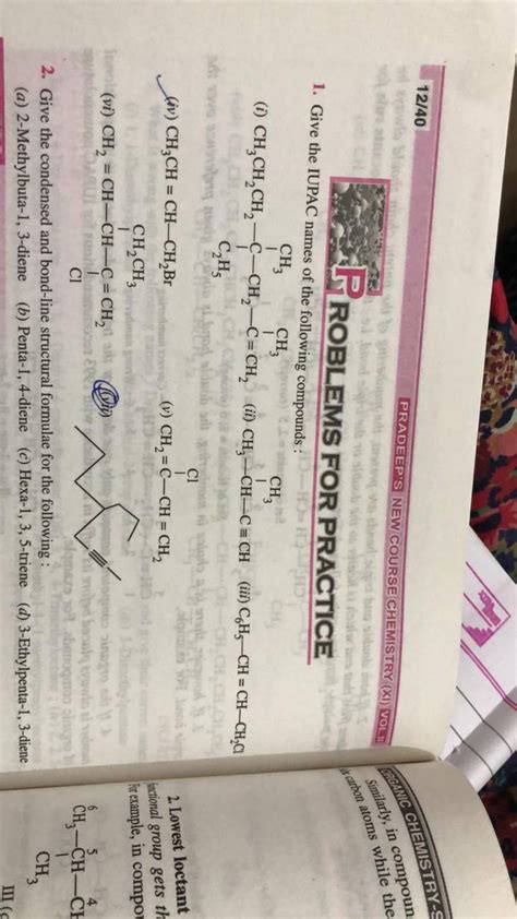 Give The IUPAC Names Of The Following Compounds I Ii CH3 CCH CCH