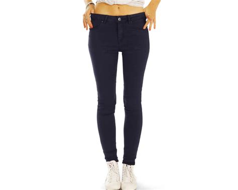 Be Styled Medium Waist Röhrenjeans Skinny Fit Stretch Hose In Dunkelblau Damen 25i