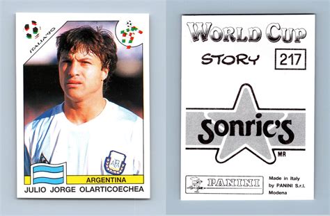 Julio Jorge Olarticoechea Argentina 217 World Cup Story 1990 Panini