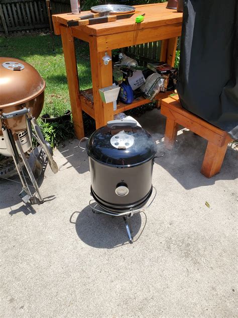 First Smoke On My DIY Weber Smokey Mountain To Test Temps R Webergrills