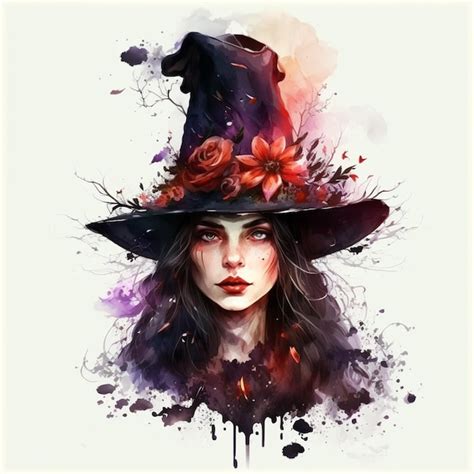 Premium AI Image Arafed Image Of A Woman Wearing A Witch Hat With