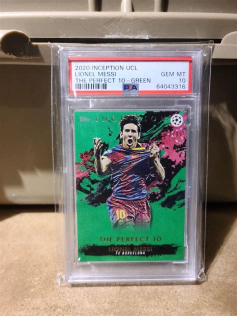 Mavin Topps Inception Ucl Lionel Messi The Perfect Green Psa