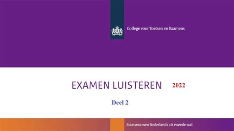 Luisteren Examen B1 2022 Deel 2 YouTube