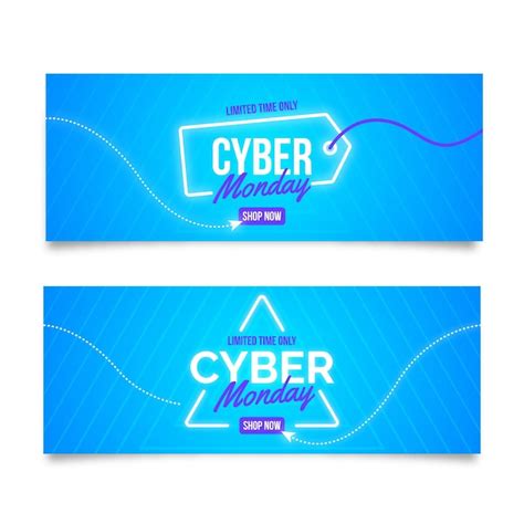 Colección de banners de cyber monday de diseño plano Vector Gratis