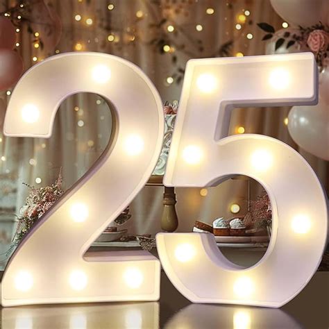 Pooqla Decorative Led Light Up Number Letters White Plastic Marquee