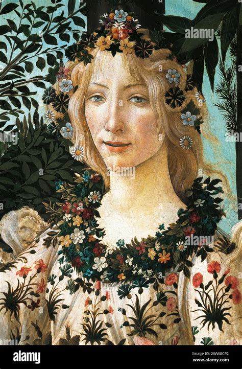 spring primavera detail alessandro botticelli   stock photo
