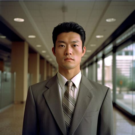 Premium Ai Image A Man In A Suit Stands In A Hallway With A Window