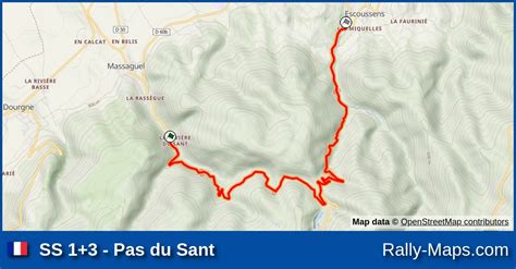 SS 1 3 Pas Du Sant Stage Map Rallye National De La Montagne Noire