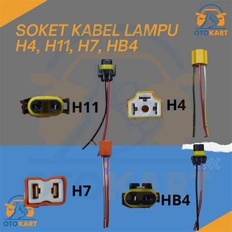 Jual Soket Kabel Lampu Mobil H H H Hb Socket Seal Beam Bohlam