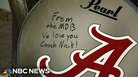 University Of Alabama Students Pay Tribute To Football Coach Nick Saban