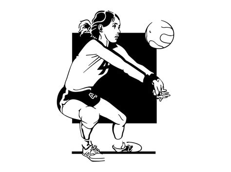 Volleyball Girl Vector Art & Graphics | freevector.com