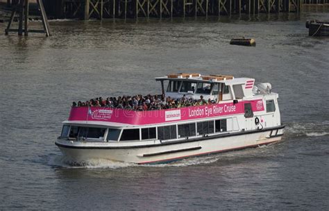 Closeup Shot of the London Eye River Cruise Passenger Vessel on the ...