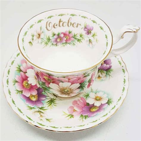 Royal Albert October Cosmos Flower Of The Month Tea Duo Clyde On Th