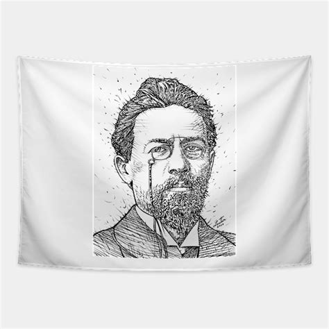 ANTON CHEKHOV ink portrait - Chekhov - Tapestry | TeePublic