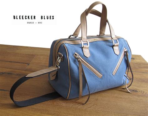 Our It Bag Of The Season The Baxter Boston Bag In Denim Blue And Beige 100 Cow Leather From