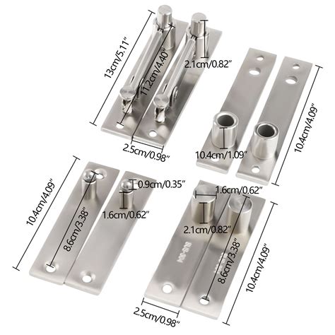 Rotating Hidden Hinges Set Invisible Door Pivot Hinges Brushed