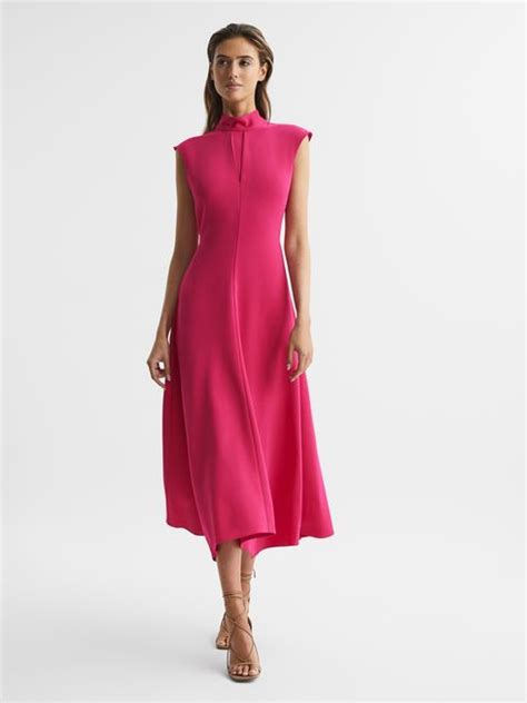 Reiss Livvy Open Back Midi Dress Reiss Australia