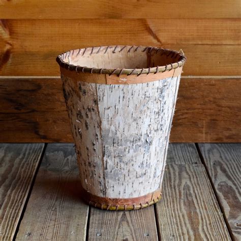 Birch Bark Waste Basket Adirondack Rustic Decor Dartbrook Rustic Goods