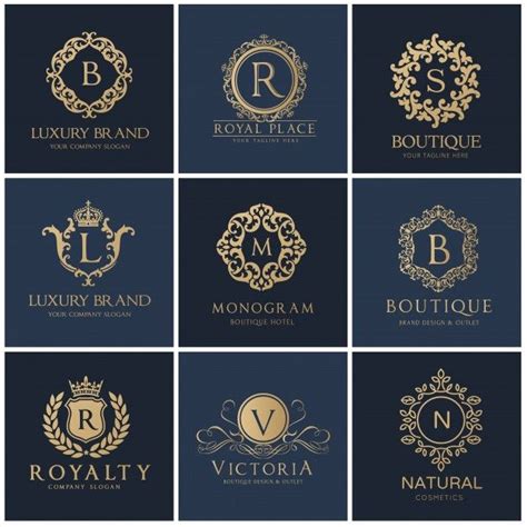 Luxury Brand Identity Design Templates in Gold and Blue Colors