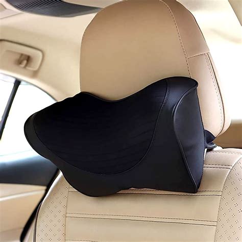 Ergonomic Car Head Rest Memory Foam Pillow Bantal Leher Mobil Ergonomis