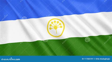 Bashkortostan Flag Waving With The Wind Stock Illustration