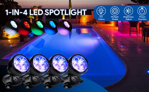 GreenSun Lumières LED Submersible RGB Projecteurs Lampe Spot