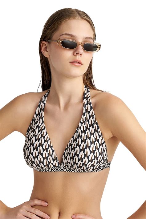Blu4u Γυναικείο μαγιό bikini top τρίγωνο δετό D Cup Shells 24366053D 02
