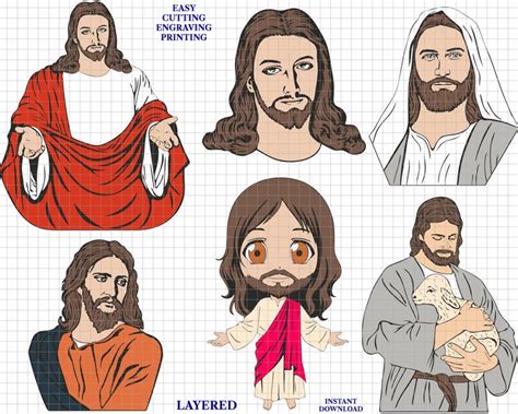 Jesus Christ SVG PNG Cricut File Layered Cut Design For Printing