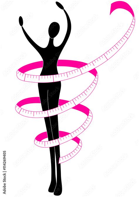 Female Silhouette With A Tape Measure Vector De Stock Adobe Stock