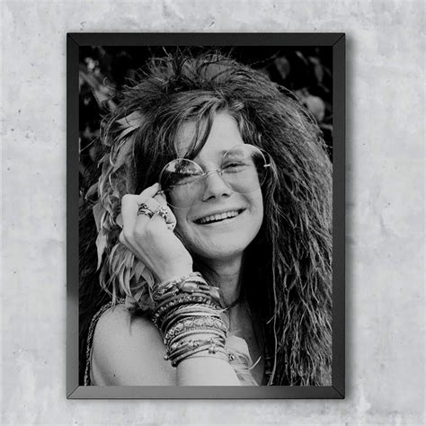 Quadro Decorativo Poster Janis Joplin Hippie Rock Emoldurado 30x42cm