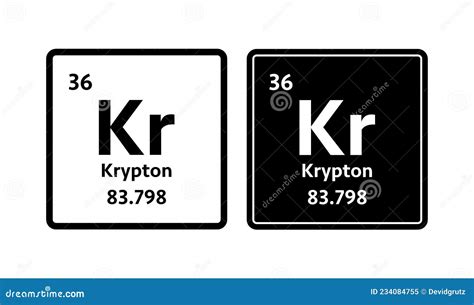 Krypton Symbol Chemical Element Of The Periodic Table Vector Stock Illustration Stock Vector