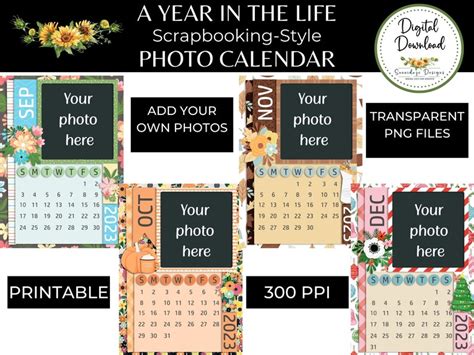 Photo Calendar 2023 PNG 2023 Photo Calendar Personalized - Etsy