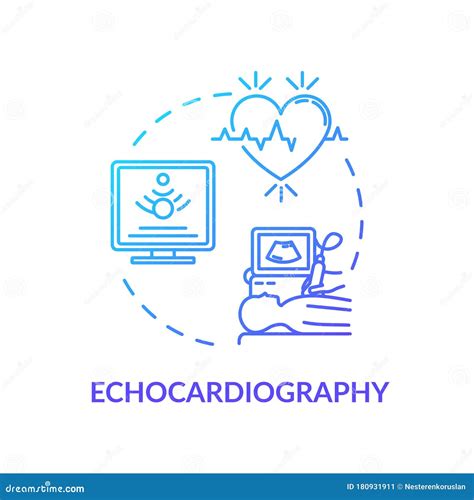 Icono De Concepto De Ecocardiografía Ilustración Del Vector