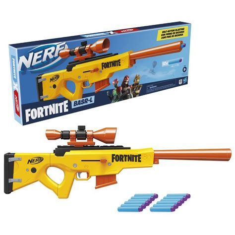 NERF Fortnite BASR L Bolt Action Clip Fed Blaster Includes Removable