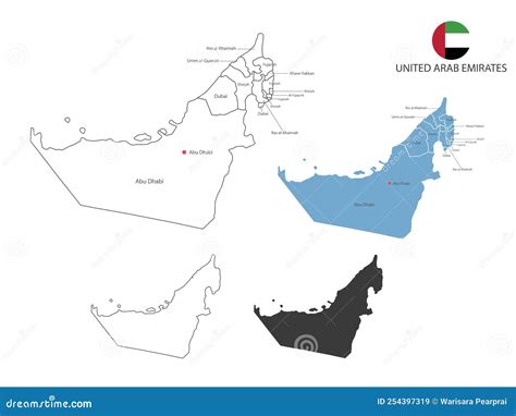 Style Of United Arab Emirates Map Vector Illustration Have All