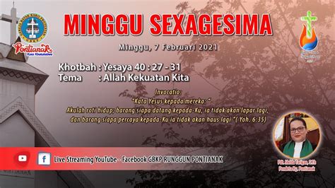 KEBAKTIAN MINGGU SEXAGESIMA 7 FEB 2021 YouTube