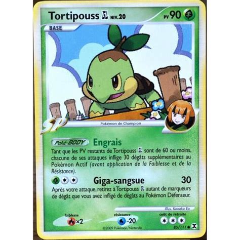 Carte Pokémon 85 Tortipouss Gym Leader Platine Rivaux Émergents FR