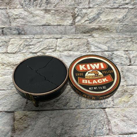 Kiwi Shoe Polish 1 1/8 oz Tin Black Vintage | Etsy