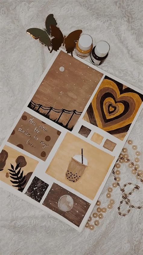 Brown Moodboard Painting Idee Per Disegnare Disegni Per Poster Idee